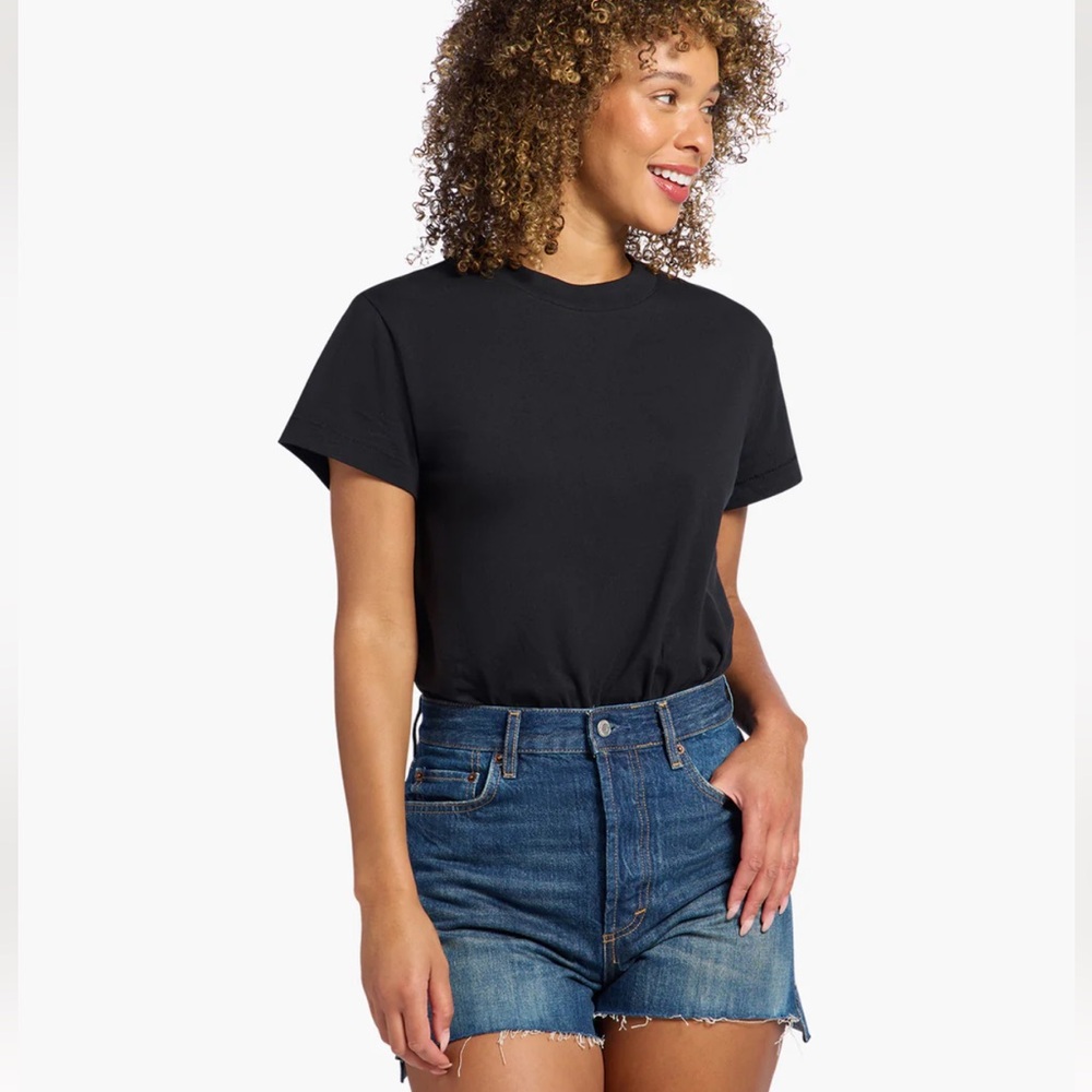 Nuuds Soft Cotton Everyday T Shirt Body Suit in black size large